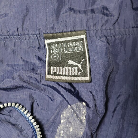 Vintage Puma Windbreaker Jacket – Navy / White (Men’s M) - Picture 9 of 11